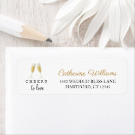 Cheers to Love Chic Champagne Wedding Address Etiket