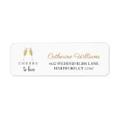 Cheers to Love Chic Champagne Wedding Address Etiket (Voorkant)
