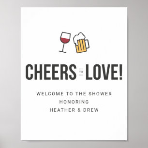 Cheers to Love Couples Wedding Shower Save the Da Poster