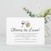 Cheers to Love Couples Wedding Shower Save the Da Save The Date (Staand voorkant)