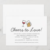 Cheers to Love Couples Wedding Shower Save the Da Save The Date (Voorkant / Achterkant)