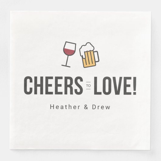 Cheers to Love Couples Wedding Shower Save the Da Servet (Voorkant)