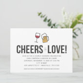 Cheers to Love Couples Wedding Shower Save The Date (Staand voorkant)