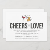 Cheers to Love Couples Wedding Shower Save The Date (Voorkant / Achterkant)