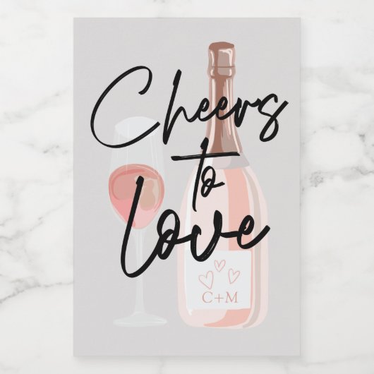 Cheers to Love Custom Vrijgezellenfeest Favor Wine Wijn Etiket (Enkel label)