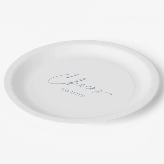 Cheers to Love – Dusty Blue Wedding  Papieren Bordje (Gekanteld)