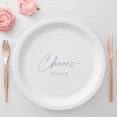 Cheers to Love – Dusty Blue Wedding  Papieren Bordje