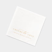 Cheers to Love Elegant Modern Wedding Gold Folie Servetten (Links)