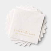 Cheers to Love Elegant Modern Wedding Gold Folie Servetten (Insitu (Gestapeld))