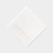 Cheers to Love Elegant Modern Wedding Gold Folie Servetten (Rechts)