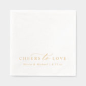 Cheers to Love Elegant Modern Wedding Gold Folie Servetten (Voorkant)