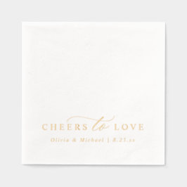 Cheers to Love Elegant Modern Wedding Gold Folie Servetten