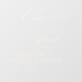 Cheers to Love Elegant White Bridal Shower  Raamsticker