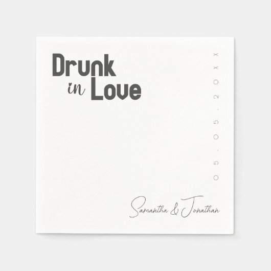 Cheers to Love en Laughter, Drink in Love Wedding Servet (Voorkant)