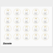 Cheers to Love Gold Champagne Wedding Ronde Sticker (Vel)
