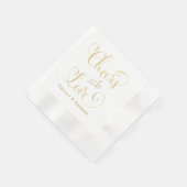Cheers to Love Gold Wedding Monogram Servetten (Hoek)