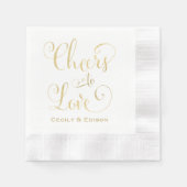 Cheers to Love Gold Wedding Monogram Servetten (Voorkant)