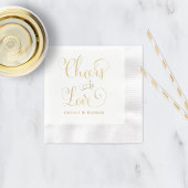 Cheers to Love Gold Wedding Monogram Servetten