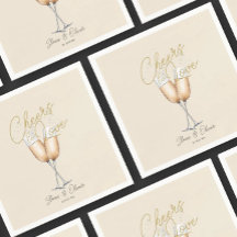 Cheers to Love Ivory Gold Vrijgezellenfeest Paper