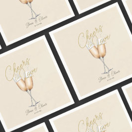 Cheers to Love Ivory Gold Vrijgezellenfeest Paper Servet