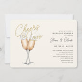 Cheers to Love Ivory Vrijgezellenfeest Kaart (Voorkant)