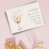 Cheers to Love Ivory Vrijgezellenfeest Roos Gold Folie Uitnodiging
