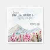 Cheers to Love Mountain Wedding Waterverf Servet (Voorkant)