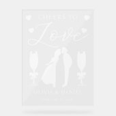 Cheers to Love Personalized Wedding Acryl Bord (Voorkant)