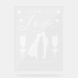 Cheers to Love Personalized Wedding Acryl Bord