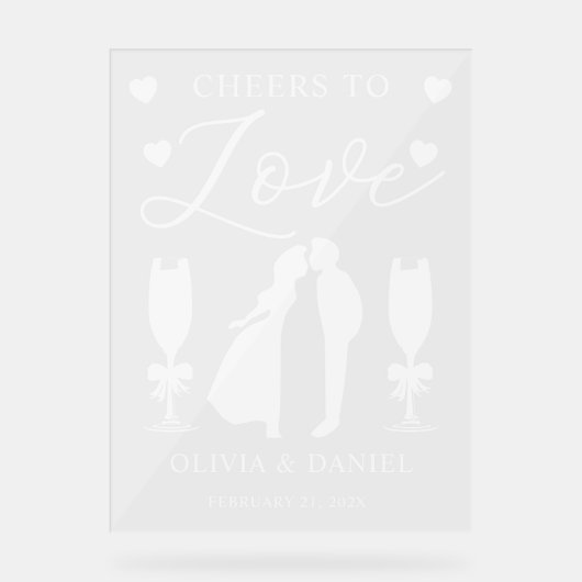 Cheers to Love Personalized Wedding Acryl Bord (Voorkant)