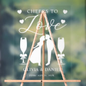 Cheers to Love Personalized Wedding Acryl Bord (Neutraal)