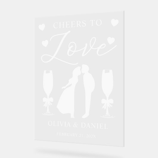 Cheers to Love Personalized Wedding Acryl Bord (Hoek)