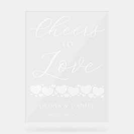 Cheers to Love Personalized Wedding Welcome Acryl Bord