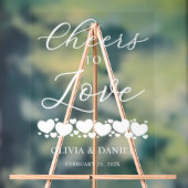 Cheers to Love Personalized Wedding Welcome Acryl Bord (Neutraal)