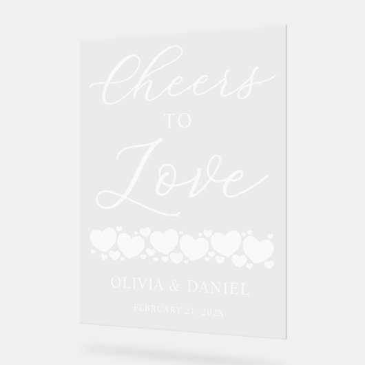 Cheers to Love Personalized Wedding Welcome Acryl Bord (Hoek)