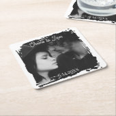 Cheers to Love | Photo Template Wedding Kartonnen Onderzetters (Schuin)