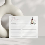 Cheers to Love Red Wine Vrijgezellenfeest Recipe K Briefkaart<br><div class="desc">Bogundy en groene waterverf botanische receptkaart komt overeen met onze Cheers to Love wine prosting of wijnmakerij thema bridal douches.</div>
