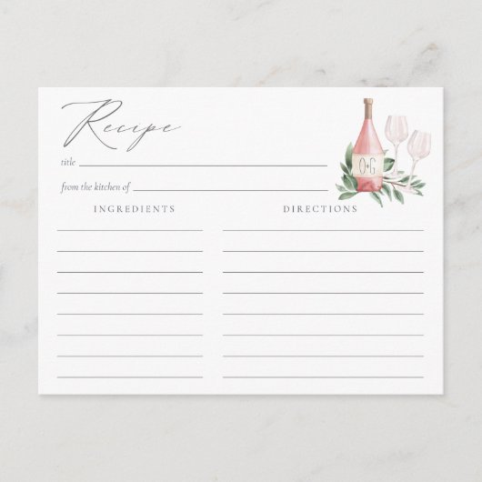 Cheers to Love Roos Vrijgezellenfeest Recipe Kaart (Voorkant)