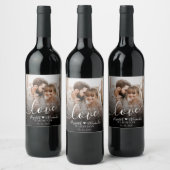 Cheers to Love Script Photo Weddenschap Favor Wijn Etiket (Flessen)