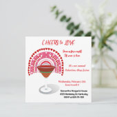 Cheers to Love Valentijn Hearts Cocktail Party Kaart (Staand voorkant)