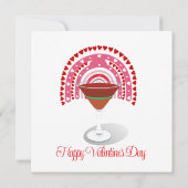 Cheers to Love Valentijn Hearts Cocktail Party Kaart (Achterkant)