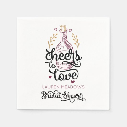 Cheers to Love Vrijgezellenfeest Napkins Servet (Voorkant)