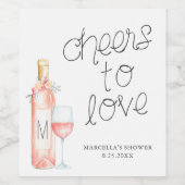 Cheers to Love Vrijgezellenfeest Wijn Etiket (Enkel label)