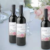 Cheers to Love Waterverf Mountain Wedding Wijn Etiket