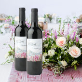 Cheers to Love Waterverf Mountain Wedding Wijn Etiket