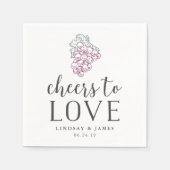 Cheers to Love Wedding Cocktail Servetten (Voorkant)