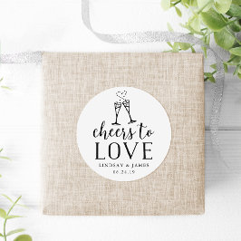 Cheers to Love Wedding Favor Ronde Sticker