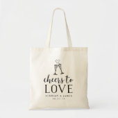 Cheers to Love Wedding Favor Tote Bag (Voorkant)