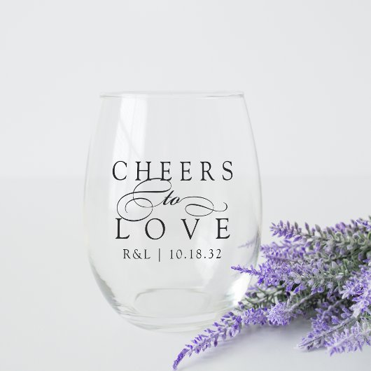 Cheers to Love Wedding Favor Wijnglas Zonder Voet