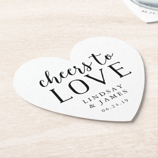 Cheers to Love Wedding Kartonnen Onderzetters (Gekanteld)